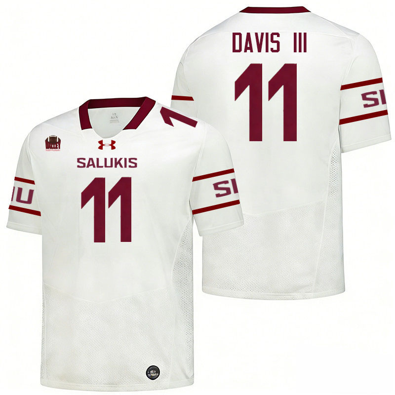 Southern Illinois Salukis #11 Vinson Davis III College Football Jerseys,Uniforms-White